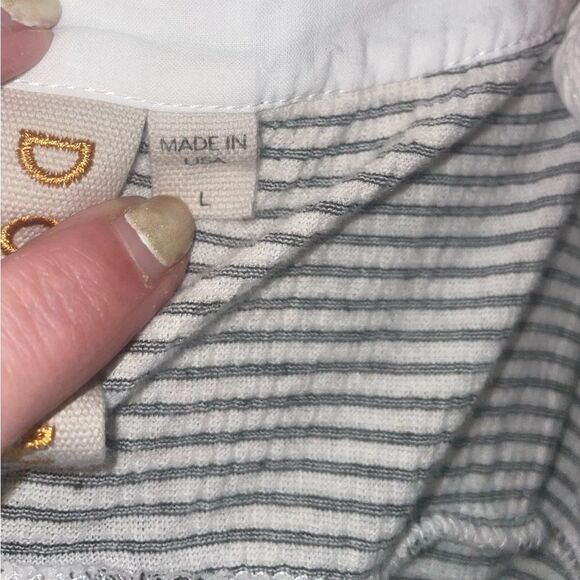 Anthropologie Dolan Henley Pin striped Top. Large.     LTOP555 - Picture 5 of 6